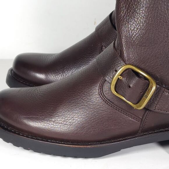 Frye Women's Veronica Short US 6B Brown Leather Pull On Moto Biker Boots - Picture 13 of 13